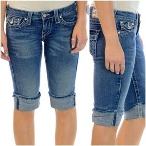 True Religion Rainbow Stitch Knee Length‎ Shorts Size 25